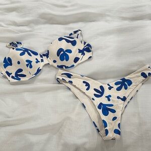 WeWoreWhat Blue and White Bikini